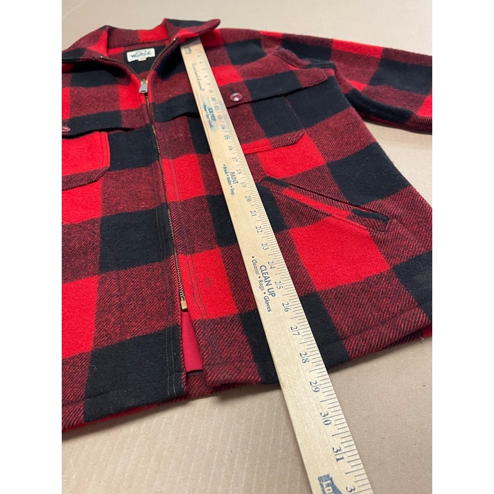 VTG Woolrich Men's 40 Woolen Mills Plaid Buffalo Mackinaw Full Zip Jacket 1950's - Picture 11 of 12